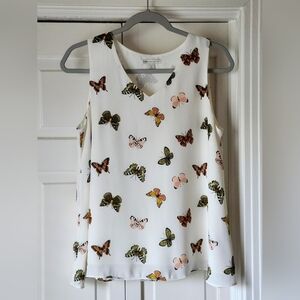 NWOT Butterfly Print Sleeveless Blouse